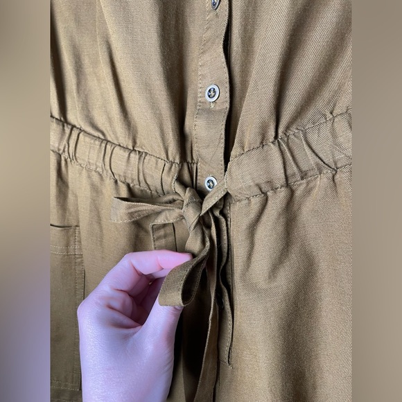 Like New Old Navy Cotton Rompe Adjustable Waist 6” Inseam Brown/Green Plus 1X - Picture 7 of 13